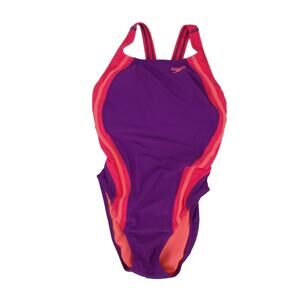 Speedo One Piece Swimsuit Size 8 Competitive Bathing Suit Purple Orange, Bright